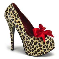 Højhælet leopardfarvet sko