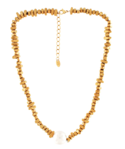 Kort guldbelagt halskæde