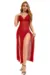 Sexet lang rød natkjole