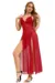 Sexet lang rød natkjole
