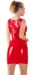 Rød latexkjole set bagfra