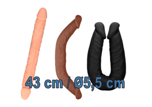 Naturtro stor dobbeltdildo