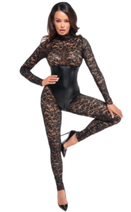 Blonde heldragt med wetlook